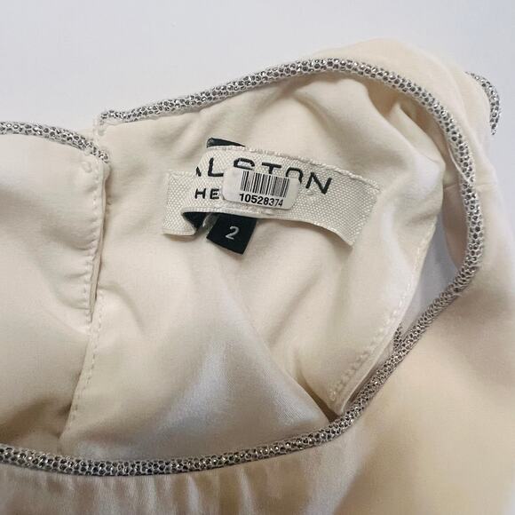 Halston Heritage Silk Blend One Shoulder Dress Size 2 - Picture 8 of 10